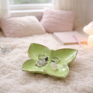 Vintage Butterfly Jewelry Dish – Bowring Ceramic – green